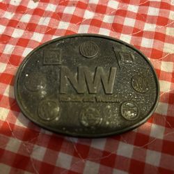 Vintage N And W Railroad Belt Buckle 