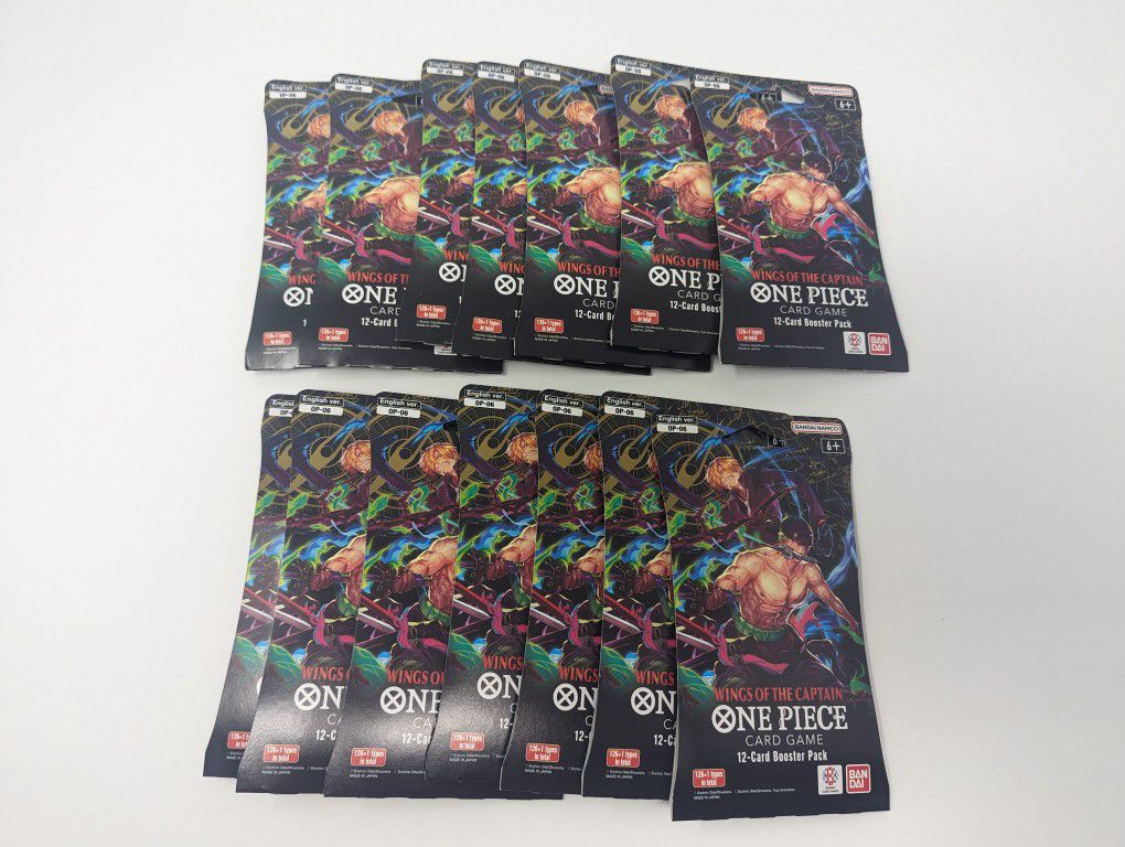 14x One Piece Wings Of The Captain OP-06 Sleeved Booster Packs