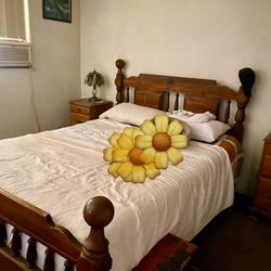 bed frame and matching dresser with mirror