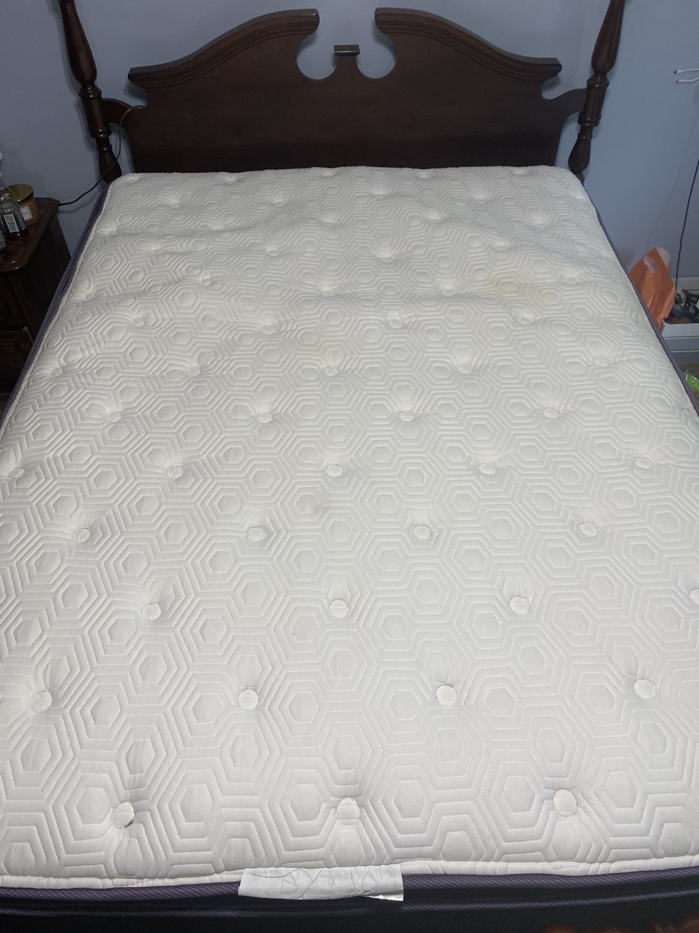 Queen Sleeps Plush Pillow top Mattress With Boxspring