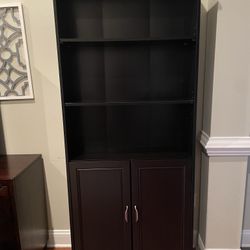 Tall Black Bookcase ………Like New