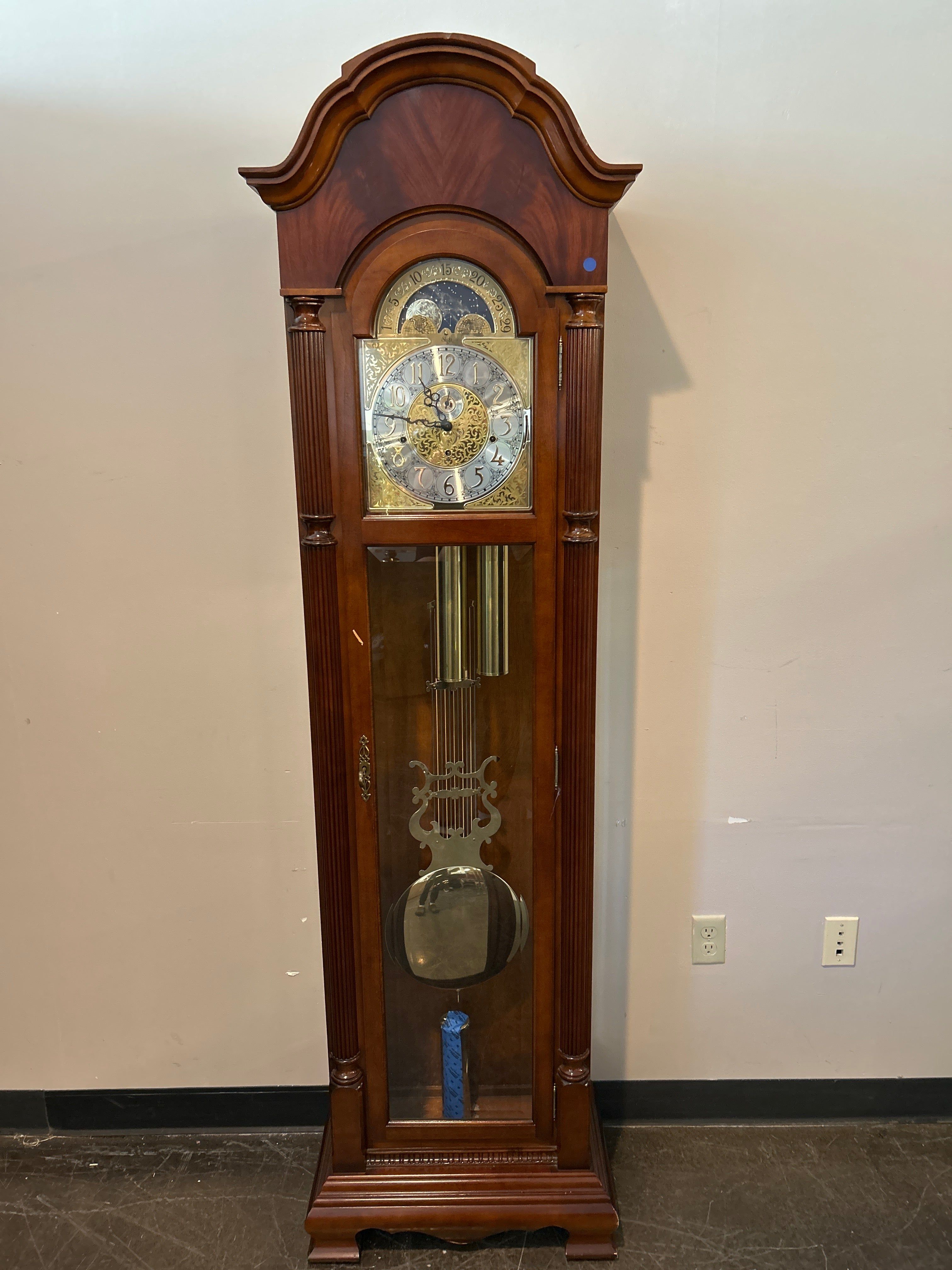 Sligh Traditional Grandfather Clock with Moon Dial and Chimes