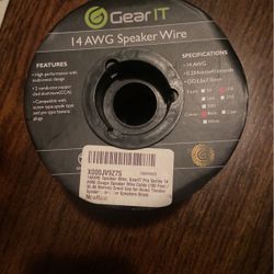 Gear IT 14 AWG Speaker Wire 100ft Blk NEW