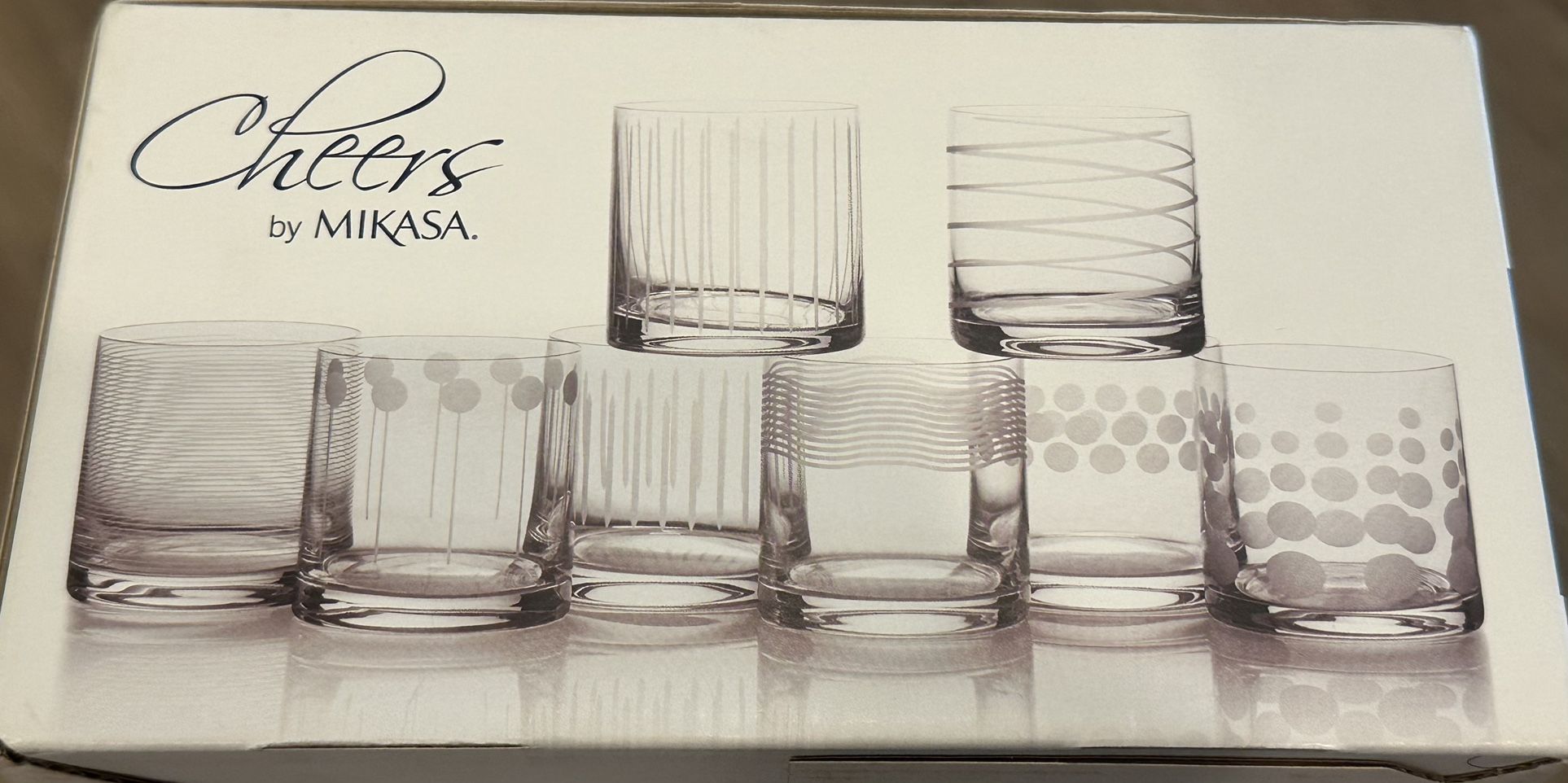 Mikasa Cheers Double Old Fashioned Glasses, Set of 8 NEW