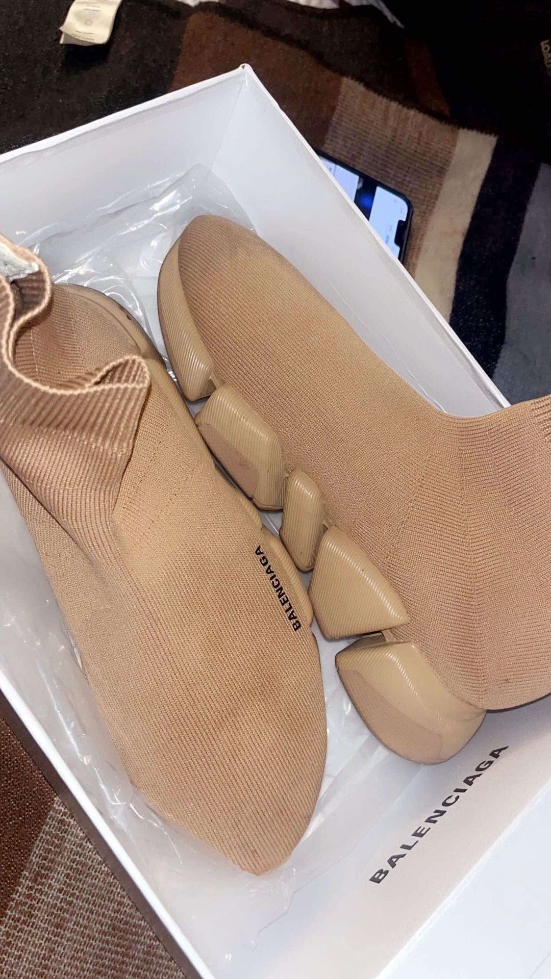 Balenciaga Shoes Balenciaga Speed Knit Brown Balenciaga Women's