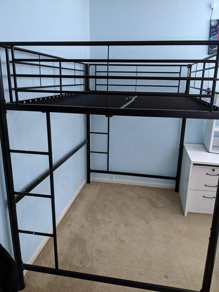 Full Size Loft Bunk Bed Black Great Condition