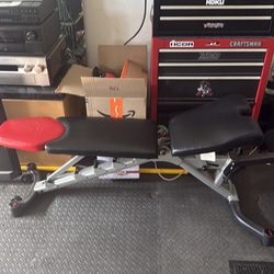 Bowflex Dumbell with stand and Bowflex top of the line adjustable bench