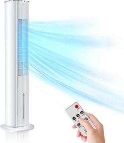 Portable Evaporative Cooler - VEOHAUT Evaporative Air Cooler, 60° Oscillation, 3 Speeds Cooling Fan, Remote & 12-Hour Timer, Air Conditioner for Home