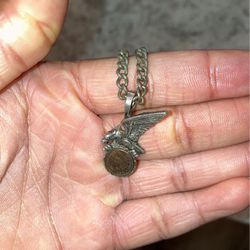 Vintage Pewter Eagle Necklace