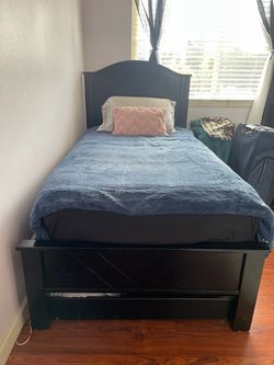 Twin Black Wood Bed Frame