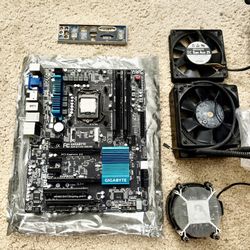 I5 3570k, gigabyte motherboard, 16gbs ddr3, corsair h80 liquid cooling, amd cpu fan cpu mobo bundle