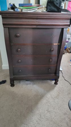 Antique Dresser With Large Mirror