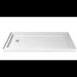 DreamLine SlimLine 60 in. x 30 in. Single Threshold Shower Pan Base Left Drain