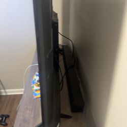 Tv And Stand And Sound Bar 