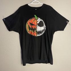 Disney Jack Skellington Pumpkin Face T-Shirt Black XL Halloween Nightmare Before Christmas