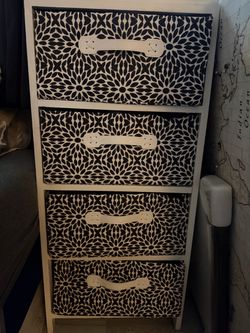 4-Drawer Fabric Storage Unit White Frame