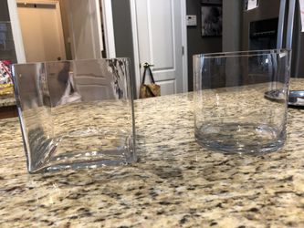 Glass vases or candle holders
