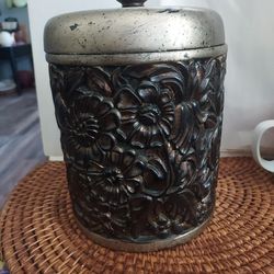 Brown, Heavy Chinese Resin Jar with Lid