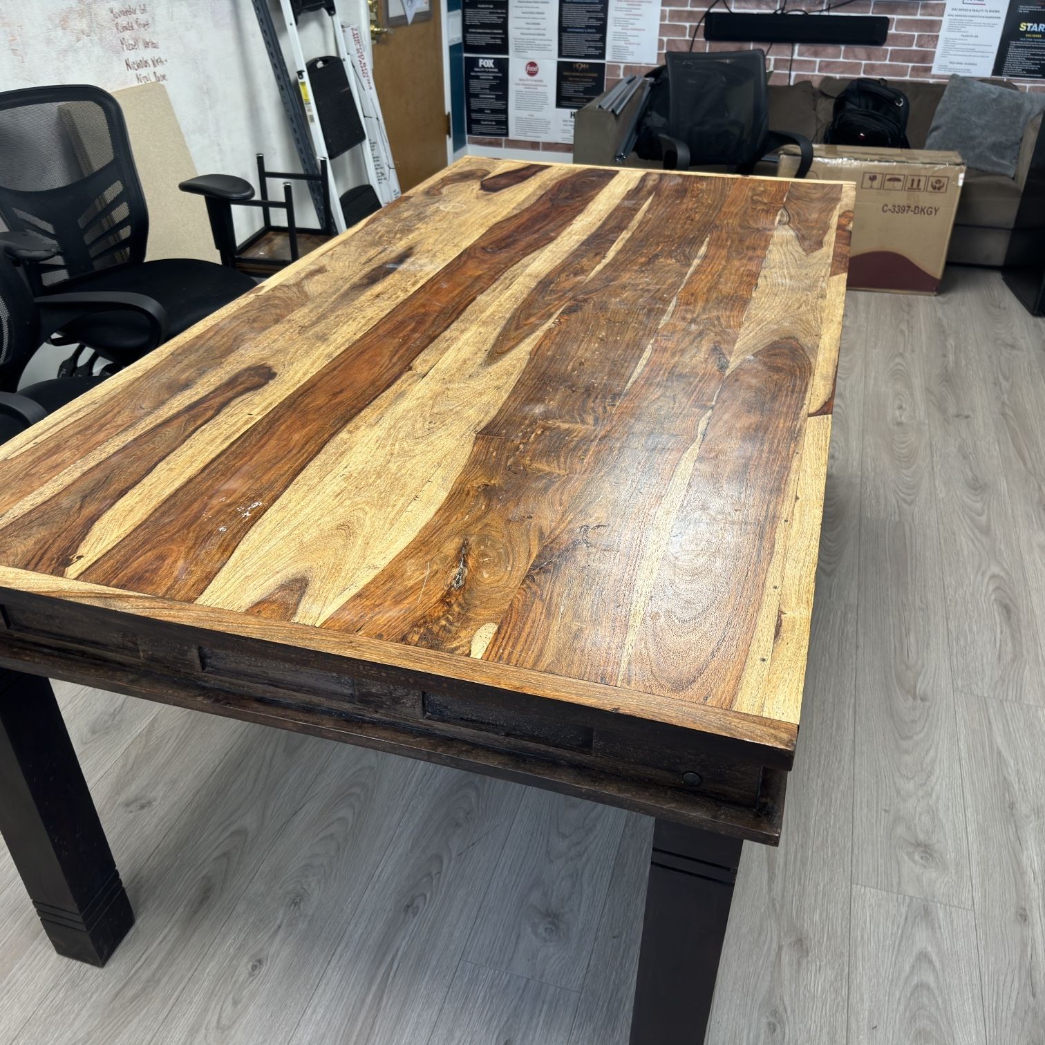 Beautiful Rustic Solid Wood Dining Table