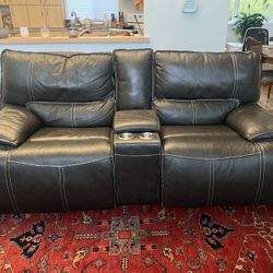 Leather Dual Reclining Loveseat