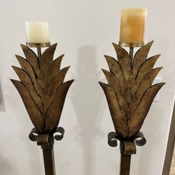 Home Decor, Floor Pillar Taper Candle Holders, Metal