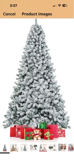 9ft Snow Flocked Christmas Tree artificial