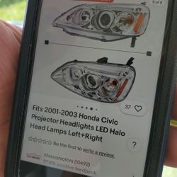 2000 Honda Civic  Headlights 