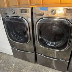 LG Washer And electric dryer Front Load Set With Pedestal -4 Months Warranty- We Are Located In The Blue Building 🟦