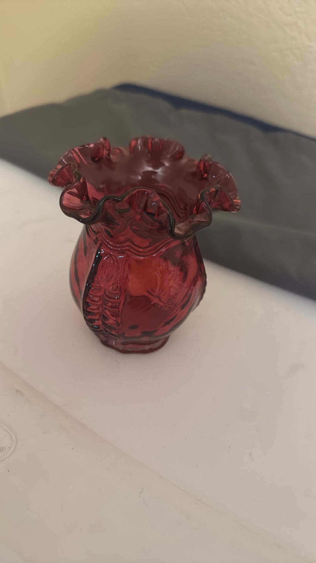 Fenton cranberry vase