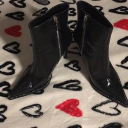 Rhinestones Pointed Toe Boots 6