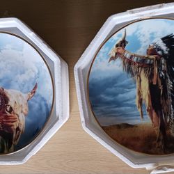 HEAR ME GREAT SPIRIT" & "PRAYER TO THE GREAT SPIRIT" NUMBERED COLLECTOR'S PLATES *SEE DESCRIPTION*