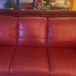 Leather Sofa, Love Seat, Ottoman 