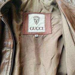 100% Authentic Gucci Genuine Leather Jacket 