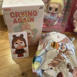 Pop Mart CryBaby Crying Again Series Vinyl Face Plush Sealed Case