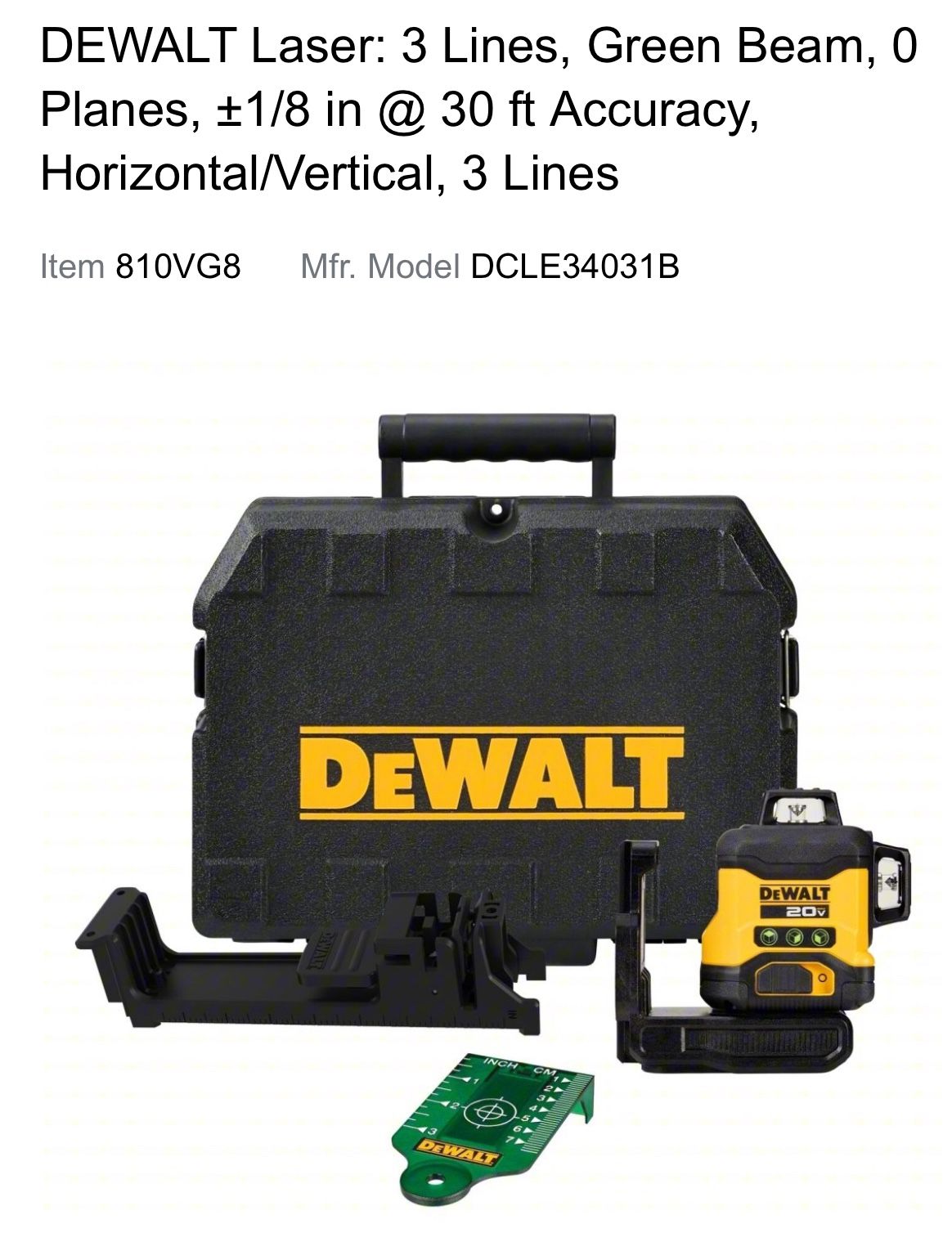Dewalt Compact Series Green Lazer