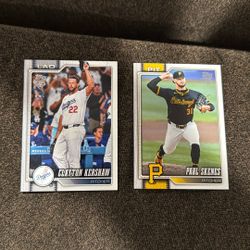 Topps Baseball Card Dodgers Kershaw & Pit Skenes 
