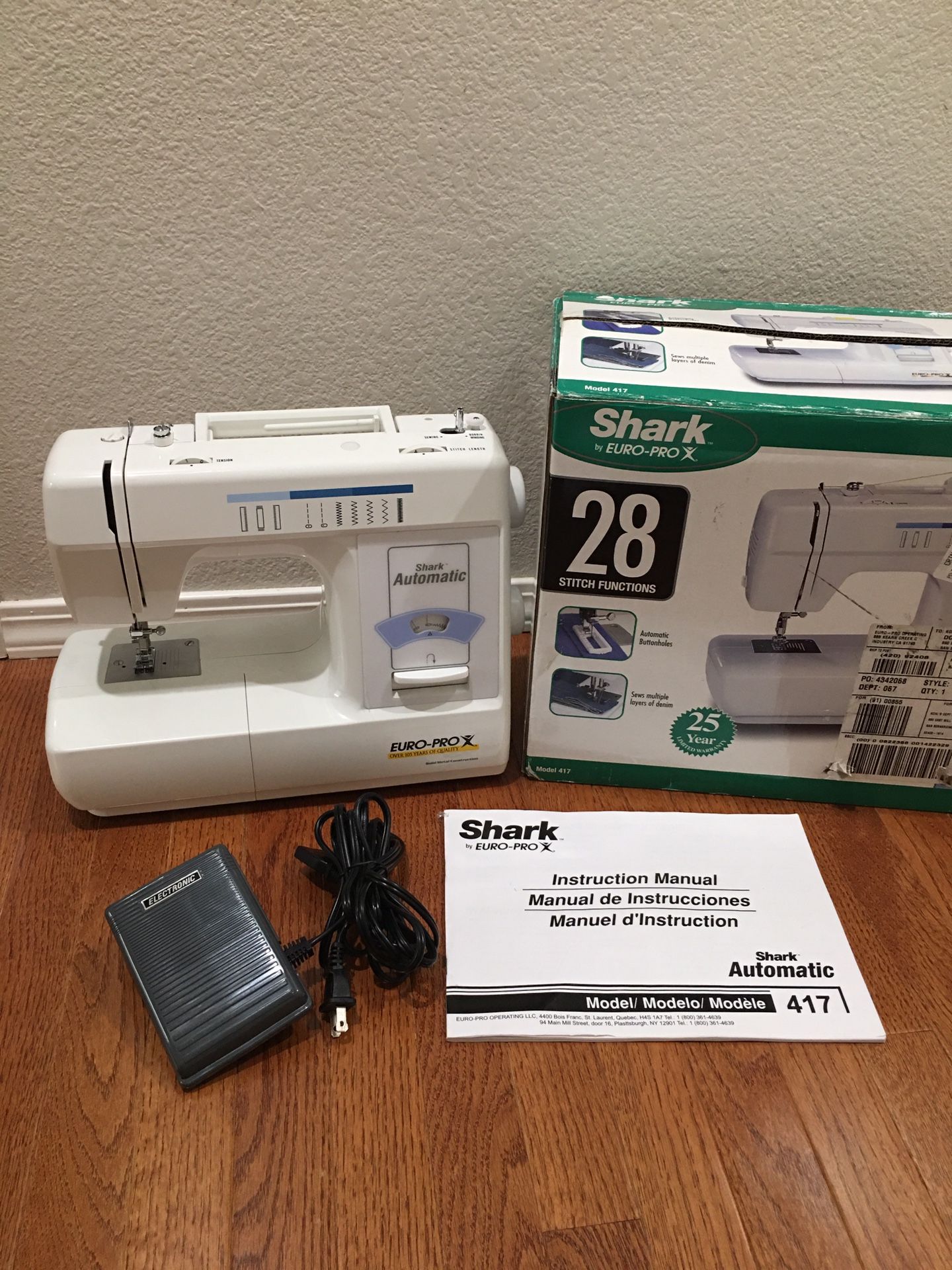 Shark Automatic Euro Pro-X Sewing Machine Model 417