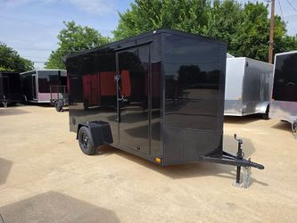 2026 New 6x12 SA Screwless Enclosed Trailer | Blackout | Spoiler Package | .08 Polycor | Dexter Axle | 1176 (Black)