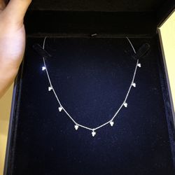 Real Diamond Necklace Real White Gold Chain 