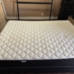 Ashley Sleep Essentials 8 Inch Firm Innerspring 2.0 Full Matress (SET) With Boxspring And Metal Bed Frame