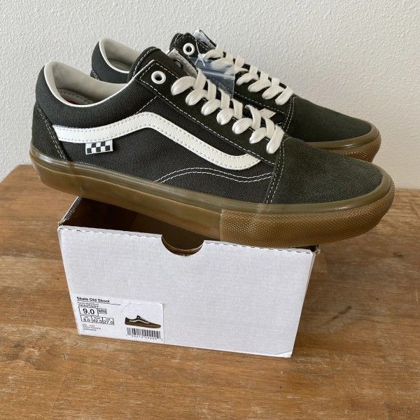 Vans Old Skool Forest Night Green Gum Size 9 Sneakers