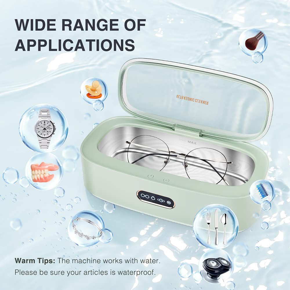 Jewelry Cleaner, Ultrasonic Cleaning Machine, Ultrasonic Cleaner for Ring, Earing, Glasses, Cosmetic Brush, Watches, Coins