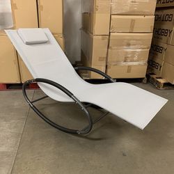(New) $45 Outdoor Zero Gravity Rocking Chair for Patio Pool Garden All-Weather with Pillow 
