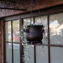 Large Cauldron Hanging Pot Planter 