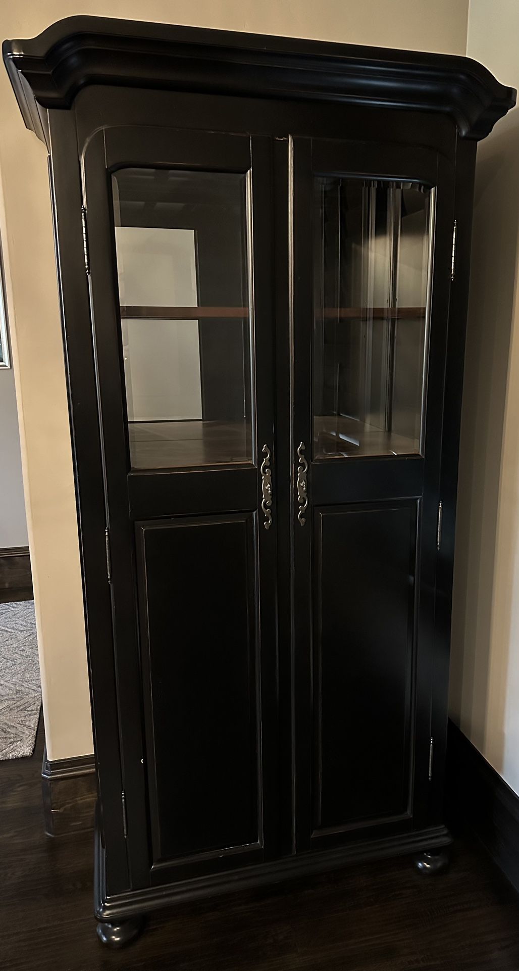 77” Wine Bar Cabinet With Glass Doors & Lights 