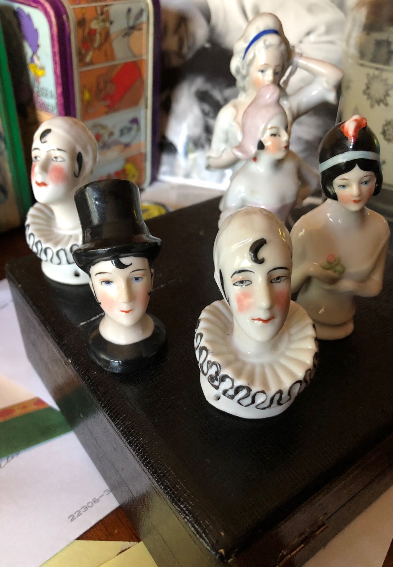 Antique half dolls used in a variety of ways