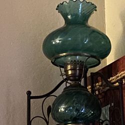 teal vintage lamp