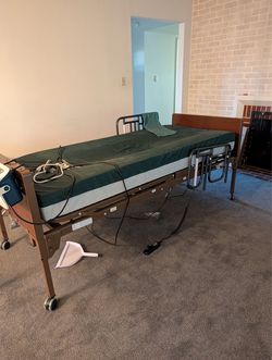 Medline Full Electric Low Hospital Bed – Adjustable Homecare Medical Bed – 450 lb Capacity
