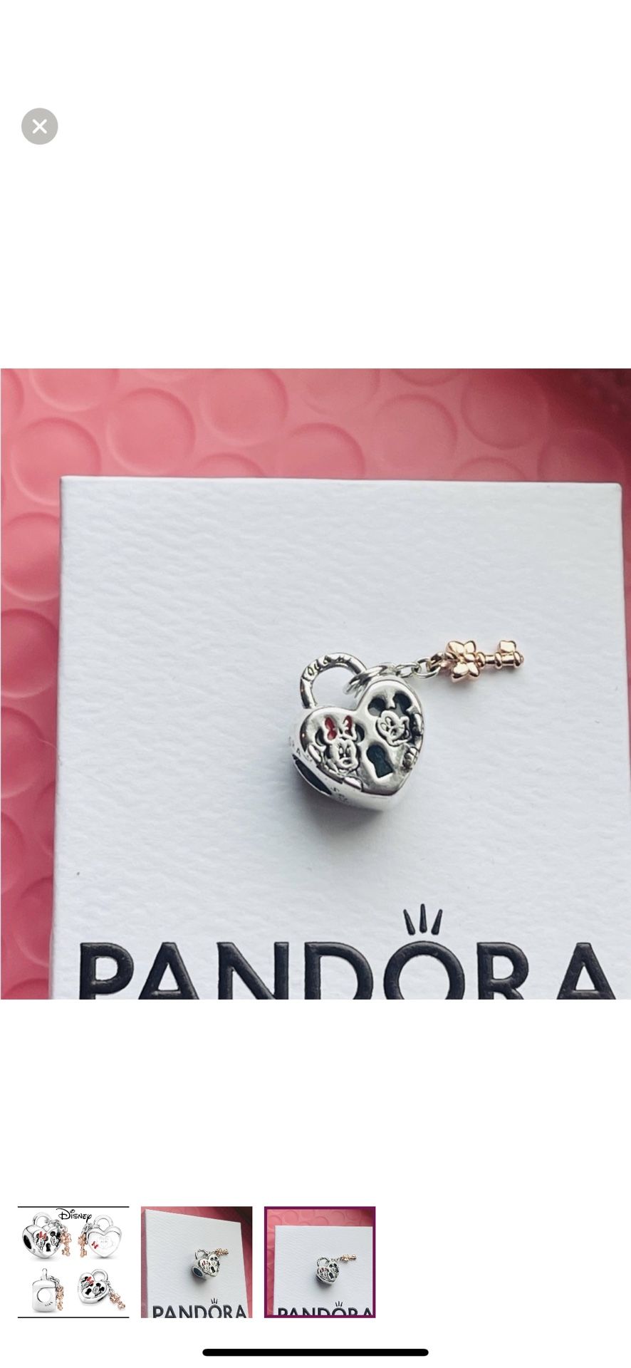 Minnie and Mickey heart-shapedy padlock charm