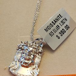 Jesus moissanite pendant 